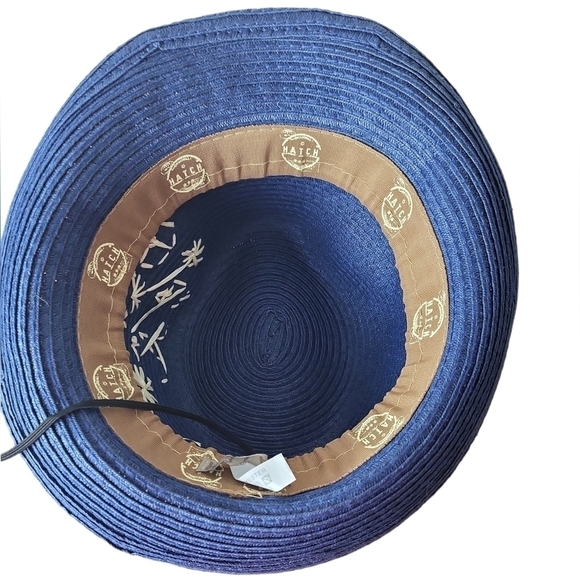 Hatch Blue Rafia Embroidered Fedora - Picture 6 of 7